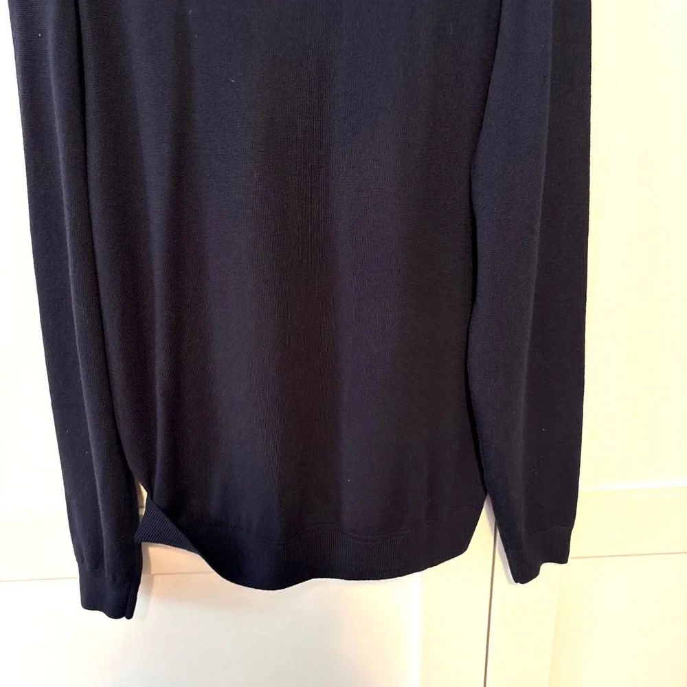 Hart Schaffner Marx Men's Navy Extra Fine Merino Wool Crewneck Sweater in Size L